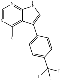 4-Chloro-5-(4-(trifluoromethyl)phenyl)-7H-pyrrolo[2,3-d]pyrimidine Struktur