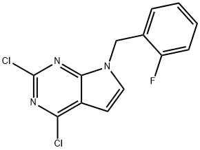 2,4-Dichloro-7-(2-fluorobenzyl)-7H-pyrrolo[2,3-d]pyrimidine Struktur