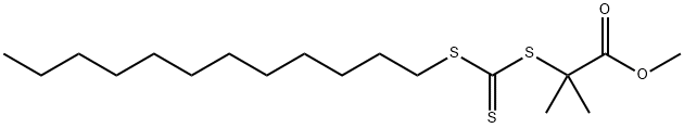 Methyl 2-(dodecylthiocarbonothioylthio)-2-methylpropionate
		
	 Struktur