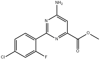 Methyl 6-amino-2-(4-chloro-2-fluorophenyl)pyrimidine-4-carboxylate Struktur