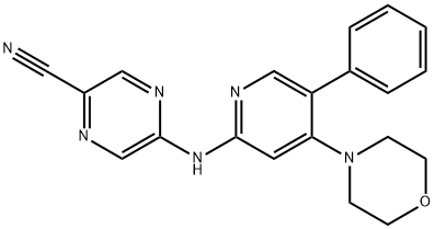 5-((4-Morpholino-5-phenylpyridin-2-yl)amino)pyrazine-2-carbonitrile Struktur