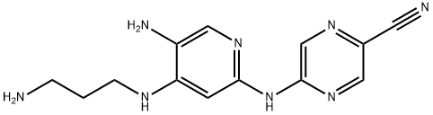 5-((5-Amino-4-((3-aminopropyl)amino)pyridin-2-yl)amino)pyrazine-2-carbonitrile Struktur