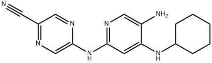 5-((5-Amino-4-(cyclohexylamino)pyridin-2-yl)amino)pyrazine-2-carbonitrile Struktur