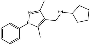 N-((3,5-Dimethyl-1-phenyl-1H-pyrazol-4-yl)methyl)cyclopentanamine Struktur