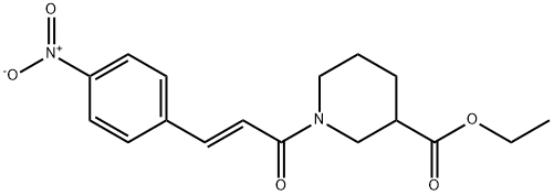 (E)-ethyl 1-(3-(4-nitrophenyl)acryloyl)piperidine-3-carboxylate Struktur