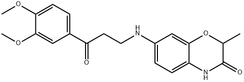 7-{[3-(3,4-dimethoxyphenyl)-3-oxopropyl]amino}-2-methyl-2H-1,4-benzoxazin-3(4H)-one Struktur