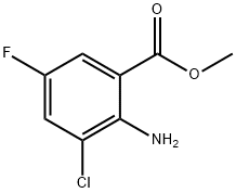 2-Amino-3-chloro-5-fluoro-benzoic acid methyl ester Struktur