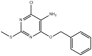 4-(Benzyloxy)-6-chloro-2-(methylthio)pyrimidin-5-amine Struktur