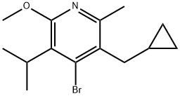 4-Bromo-3-(cyclopropylmethyl)-5-isopropyl-6-methoxy-2-methylpyridine Struktur