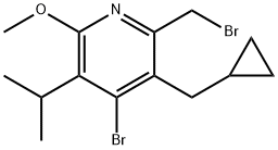 4-Bromo-2-(bromomethyl)-3-(cyclopropylmethyl)-5-isopropyl-6-methoxypyridine Struktur