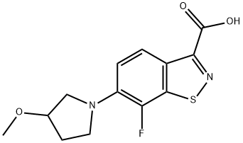 7-Fluoro-6-(3-methoxypyrrolidin-1-yl)benzo[d]isothiazole-3-carboxylic acid Struktur