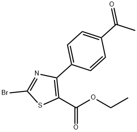 Ethyl 4-(4-acetylphenyl)-2-bromothiazole-5-carboxylate Struktur