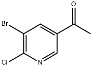 1-(5-Bromo-6-chloro-pyridin-3-yl)-ethanone Struktur