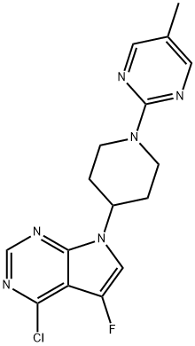 4-Chloro-5-fluoro-7-(1-(5-methylpyrimidin-2-yl)piperidin-4-yl)-7H-pyrrolo[2,3-d]pyrimidine Struktur