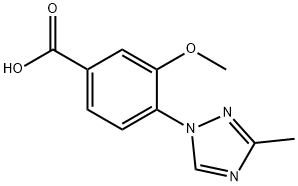 3-Methoxy-4-(3-methyl-1H-1,2,4-triazol-1-yl)benzoic acid Struktur