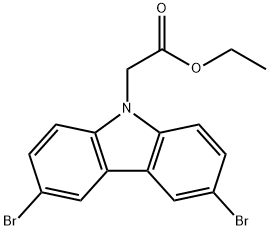 Ethyl 2-(3,6-dibromo-9H-carbazol-9-yl)acetate Struktur