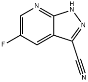 5-Fluoro-1H-pyrazolo[3,4-b]pyridine-3-carbonitrile Struktur