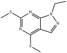 1-Ethyl-4,6-bis(methylthio)-1H-pyrazolo[3,4-d]pyrimidine Struktur