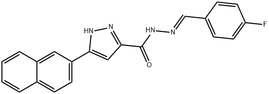 N'-[(E)-(4-fluorophenyl)methylidene]-3-(naphthalen-2-yl)-1H-pyrazole-5-carbohydrazide Struktur