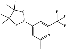 2-(trifluoromethyl)-4-(4,4,5,5-tetramethyl-1,3,2-dioxaborolan-2-yl)-6-methylpyridine Struktur