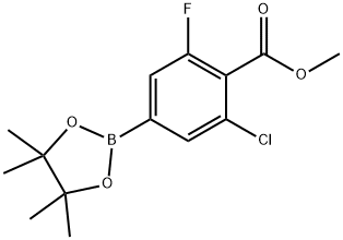 Methyl 2-chloro-6-fluoro-4-(4,4,5,5-tetramethyl-1,3,2-dioxaborolan-2-yl)benzoate Struktur