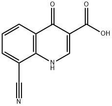 8-Cyano-4-oxo-1,4-dihydro-quinoline-3-carboxylic acid Struktur