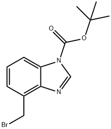 tert-Butyl 4-(bromomethyl)-1H-benzo[d]imidazole-1-carboxylate Struktur