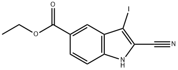 Ethyl 2-cyano-3-iodo-1H-indole-5-carboxylate Struktur