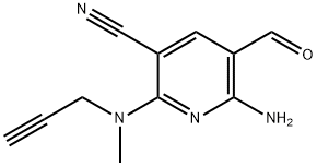 6-Amino-5-formyl-2-(methyl(prop-2-yn-1-yl)amino)nicotinonitrile Struktur