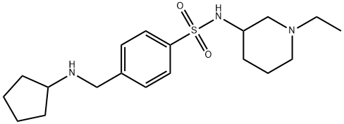 4-((Cyclopentylamino)methyl)-N-(1-ethylpiperidin-3-yl)benzenesulfonamide Struktur