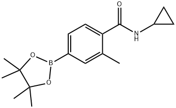 N-Cyclopropyl-2-methyl-4-(4,4,5,5-tetramethyl-1,3,2-dioxaborolan-2-yl)benzamide Struktur