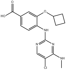 4-((5-Chloro-4-(methylamino)pyrimidin-2-yl)amino)-3-cyclobutoxybenzoic acid Struktur