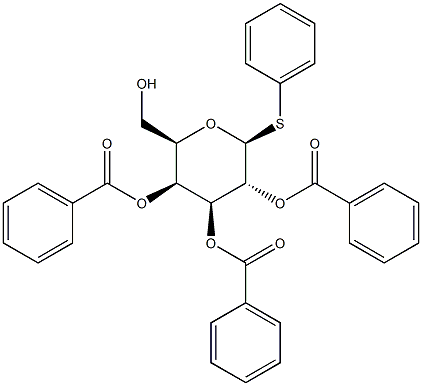 Phenyl 1-thio-beta-D-galactopyranoside 2,3,4-tribenzoate Struktur