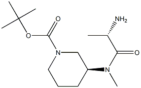 (S)-3-[((S)-2-Amino-propionyl)-methyl-amino]-piperidine-1-carboxylic acid tert-butyl ester Struktur