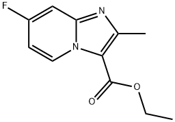 7-Fluoro-2-methyl-imidazo[1,2-a]pyridine-3-carboxylic acid ethyl ester Struktur