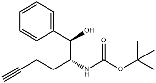 tert-butyl((1R,2R)-1-hydroxy-1-phenylhex-5-yn-2-yl)carbamate Struktur