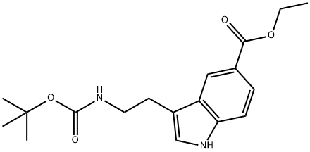 Ethyl 3-(2-((tert-butoxycarbonyl)amino)ethyl)-1H-indole-5-carboxylate Struktur