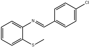 (E)-N-(4-chlorobenzylidene)-2-(methylthio)aniline Struktur