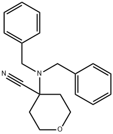 4-(dibenzylamino)oxane-4-carbonitrile Struktur