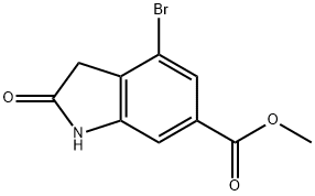 methyl 4-bromo-2-oxo-2,3-dihydro-1H-indole-6-carboxylate Struktur