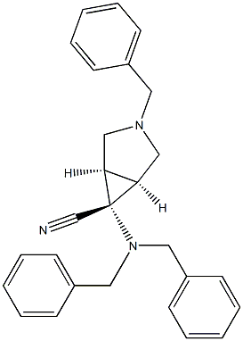 1alpha,5alpha,6beta-3-Benzyl-6-dibenzylamino-3-aza-bicyclo[3.1.0]hexane-6-carbonitrile Struktur