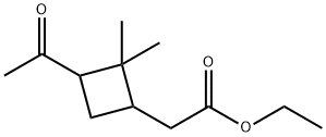 Ethyl 2-(3-acetyl-2,2-dimethylcyclobutyl)acetate Struktur