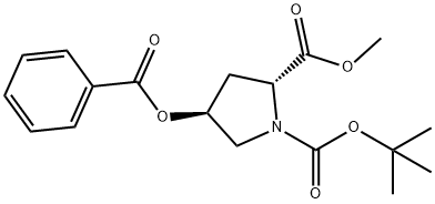 (2R,4S)-1-TERT-BUTYL 2-METHYL 4-(BENZOYLOXY)PYRROLIDINE-1,2-DICARBOXYLATE Struktur