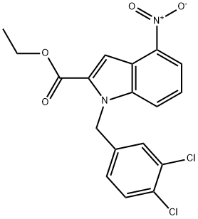 Ethyl 1-(3,4-dichlorobenzyl)-4-nitro-1H-indole-2-carboxylate Struktur