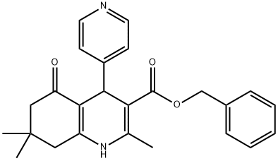 benzyl 2,7,7-trimethyl-5-oxo-4-(pyridin-4-yl)-1,4,5,6,7,8-hexahydroquinoline-3-carboxylate Struktur