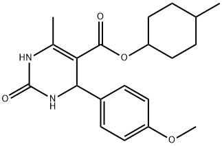 4-methylcyclohexyl 4-(4-methoxyphenyl)-6-methyl-2-oxo-1,2,3,4-tetrahydropyrimidine-5-carboxylate Struktur