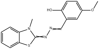 4-methoxy-2-((E)-((Z)-(3-methylbenzo[d]thiazol-2(3H)-ylidene)hydrazono)methyl)phenol Struktur