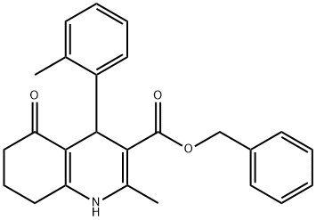 benzyl 2-methyl-4-(2-methylphenyl)-5-oxo-1,4,5,6,7,8-hexahydroquinoline-3-carboxylate Struktur