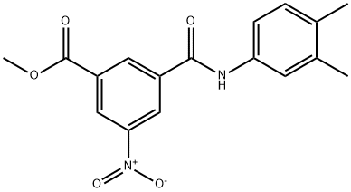 methyl 3-((3,4-dimethylphenyl)carbamoyl)-5-nitrobenzoate Struktur