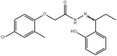 (E)-2-(4-chloro-2-methylphenoxy)-N'-(1-(2-hydroxyphenyl)propylidene)acetohydrazide Struktur